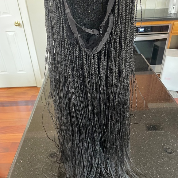 30 inch Hand Braided Micro Twist Lace Front Braided Wig in Black  READY TO SHIP - Picture 14 of 14